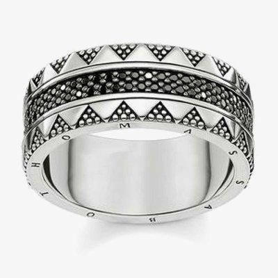 Ladies Black Beaded Ring TR2107-643-11-58