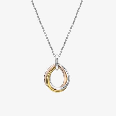 Trio Teardrop Three Tone Diamond Pendant Necklace DP780