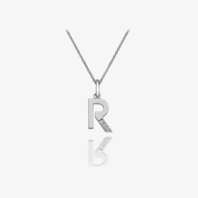 Love Letters Silver R Pendant Necklace DP418