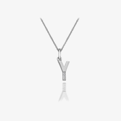 Love Letters Silver Y Pendant Necklace DP425