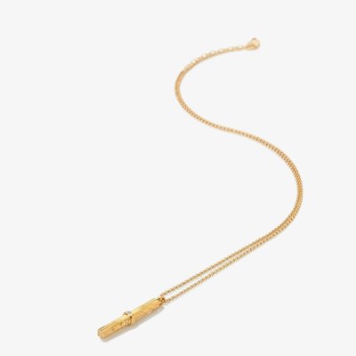 HD X Golden Edit Vertical Hope Bar Pendant Necklace