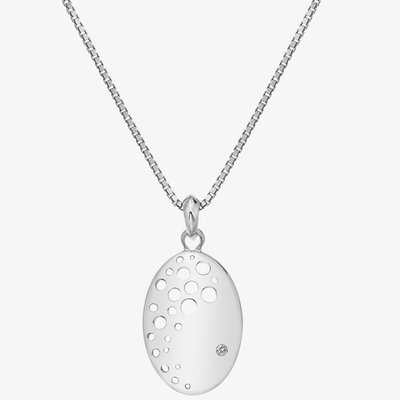 Silver Spritz Oval Necklace