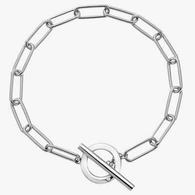 Linked Silver T-Bar Bracelet
