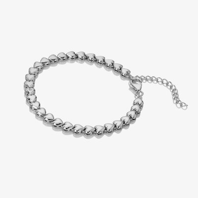 Sterling Silver Serenity Heart Bracelet
