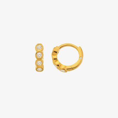 HD X GE Tender White Topaz Huggie Hoop Earrings