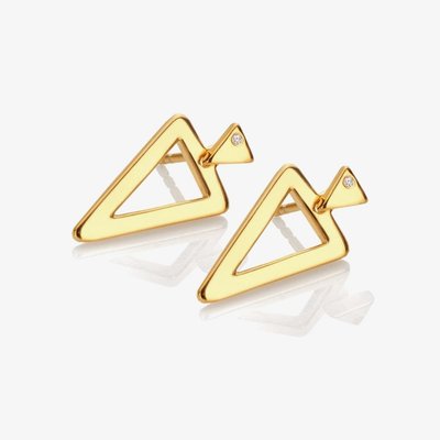 Golden Edit Triangle Paired Stud Earrings