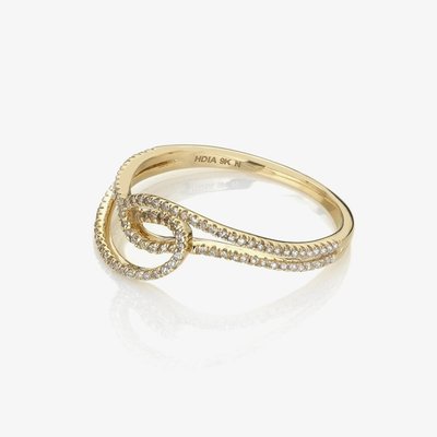 Flow 9ct Yellow Gold Diamond Set Ring