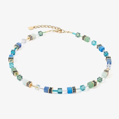 GeoCUBE Iconic Precious Green & Blue Multi Stone Necklace