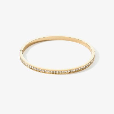Gold Plated White Crystal Bangle