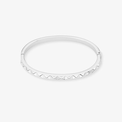 Silver Tone Patterned Bangle