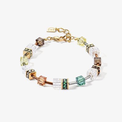 GeoCUBE Iconic Gold Tone Nature Multi Stone Bracelet