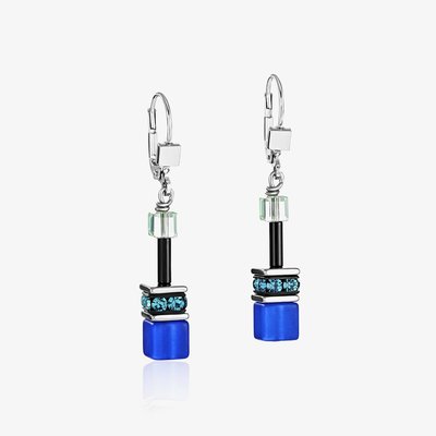 GeoCUBE Blue Layer Drop Earrings