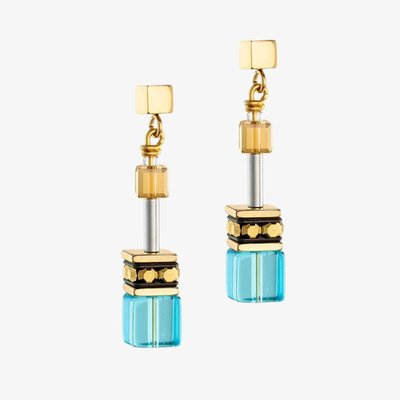 Ladies GeoCUBE Turquoise Drop Earrings