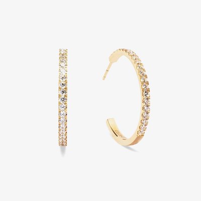 Eternal Love Gold Tone Cubic Zirconia Big Hoop Earrings