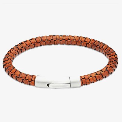 Antique Brown Leather Braided Bracelet