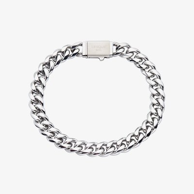 Stainless Steel 8mm Polished Curb Chain Bracelet
