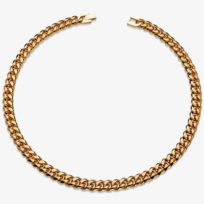 Gold Plated Matte Polished Curb Chain Necklace