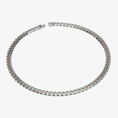 Stainless Steel Matte Polished Curb Chain Necklace