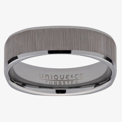 6mm Brushed Square Tungsten Carbide Ring