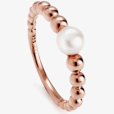 Jersey Pearl Coast Rose Gold Plated Pebble Pearl Ring