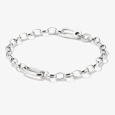 Charm Club Connect Silver 17cm Oval Link Charm Bracelet C1202-001-21 17