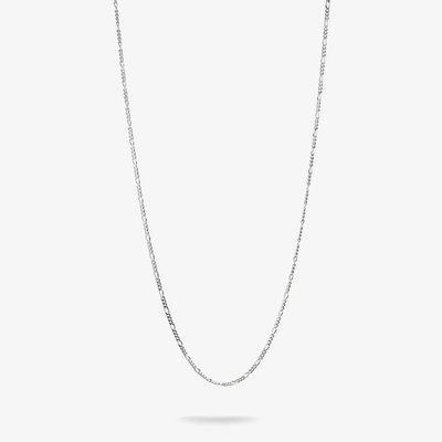 Silver Figaro Charm Necklace KE2329-001-21-L45v
