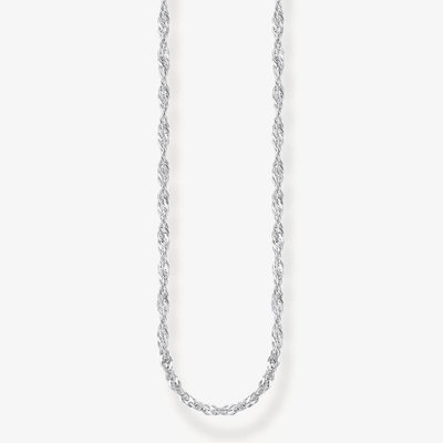 Silver Singaporean 45cm Twist Curb Chain KE2284-001-21-L45v
