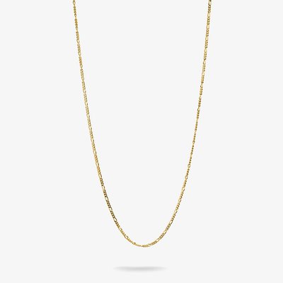 Gold Plated Figaro Charm Necklace KE2329-413-39-L45v