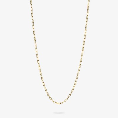 Charm Club Connect Gold Plated 45cm Paperclip Oval Link Necklace KE2328-413-39-L45v