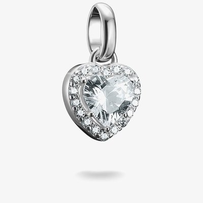 Charm Club Connect Silver Cubic Zirconia Heart Charm