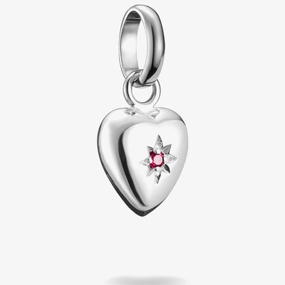 Charm Club Connect Red Cubic Zirconia Heart Charm