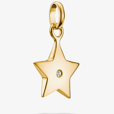 Charm Club Connect Gold Plated Cubic Zirconia Star Charm
