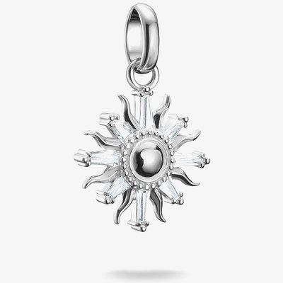 Charm Club Connect Silver Cubic Zirconia Sun Charm