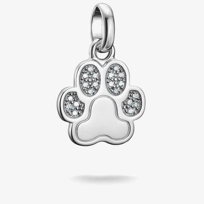 Charm Club Connect Silver Paw Print Charm