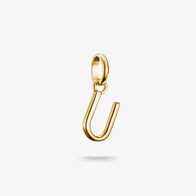 Charm Club Connect Gold Plated Letter U Charm