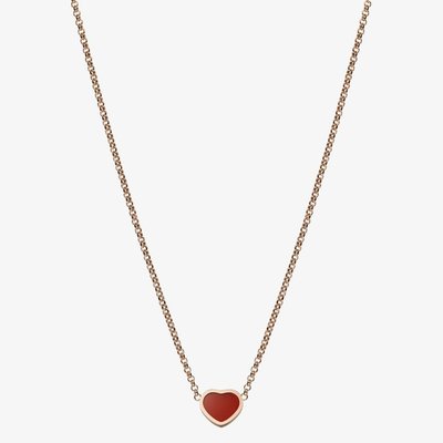 Chopard Ladies My Happy Hearts 18ct Rose Gold Carnelian Necklace 81A086-5801