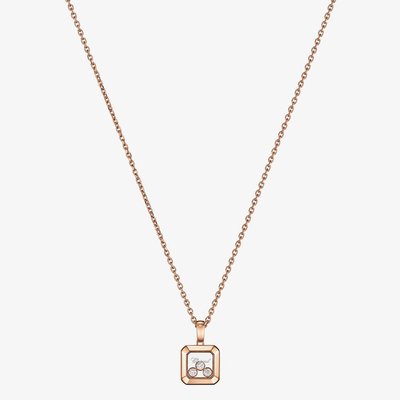 Chopard Happy Diamonds Icons 18ct Rose Gold 0.15ct Brilliant Cut Diamond Necklace 79A115-5001