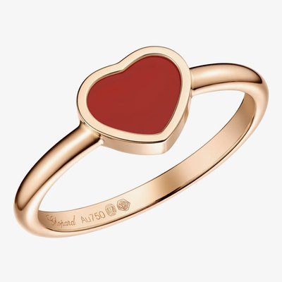 Chopard Ladies My Happy Hearts 18ct Rose Gold Carnelian Ring 82A086-5811 (54)