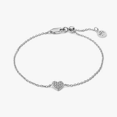Sterling Silver Cuore Cubic Zirconia Heart Bracelet