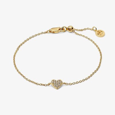 Gold Plated Cuore Cubic Zirconia Heart Bracelet