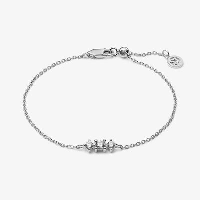 Silver Lucente Three Cubic Zirconia Bracelet