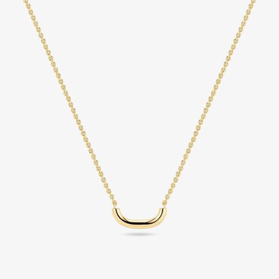 Gold Plated Capriana Pianura Curve Bar Necklace