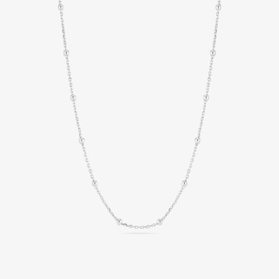 Sterling Silver Sfere Beaded Chain Necklace