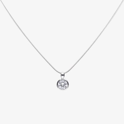 Sterling Silver 0.75ct Bezel Set Cubic Zirconia Solitaire Necklace