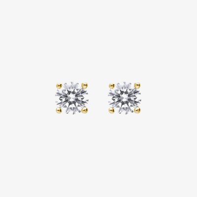 24ct Gold Plated 4mm Cubic Zirconia Stud Earrings