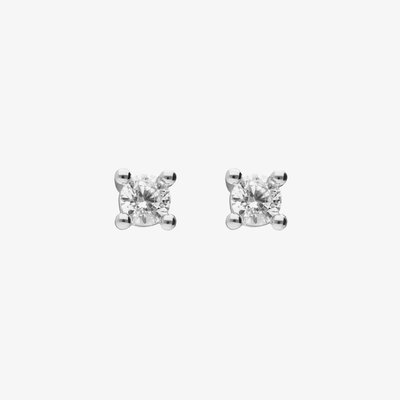 Silver 3mm Cubic Zirconia Solitaire Stud Earrings