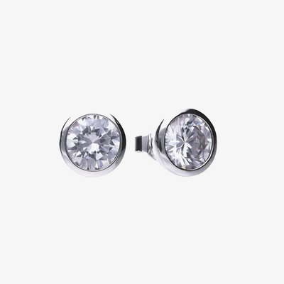 Silver Bezel Set 2.00ct Cubic Zirconia Stud Earrings