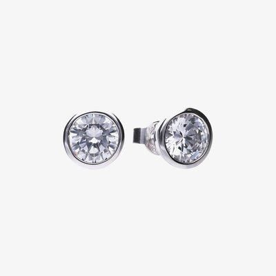 Silver Bezel Set 1.50ct Cubic Zirconia Stud Earrings