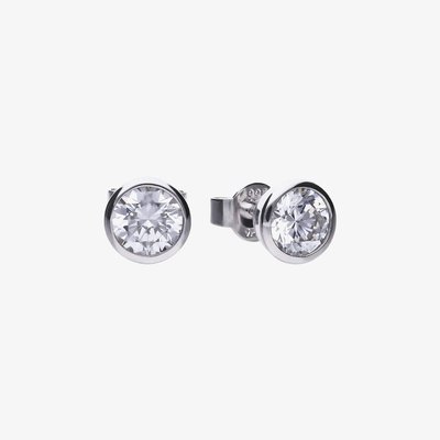 Silver 0.75ct Round Cubic Zirconia Stud Earrings