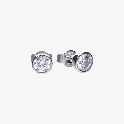 Silver 0.50ct Round Cubic Zirconia Stud Earrings